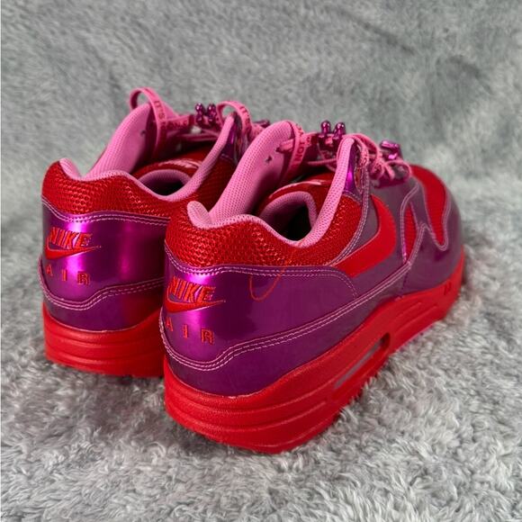 Nike Air Max 1 Premium Men's Sneakers Pink Red Size 13 Valentine's Rare - Picture 7 of 9